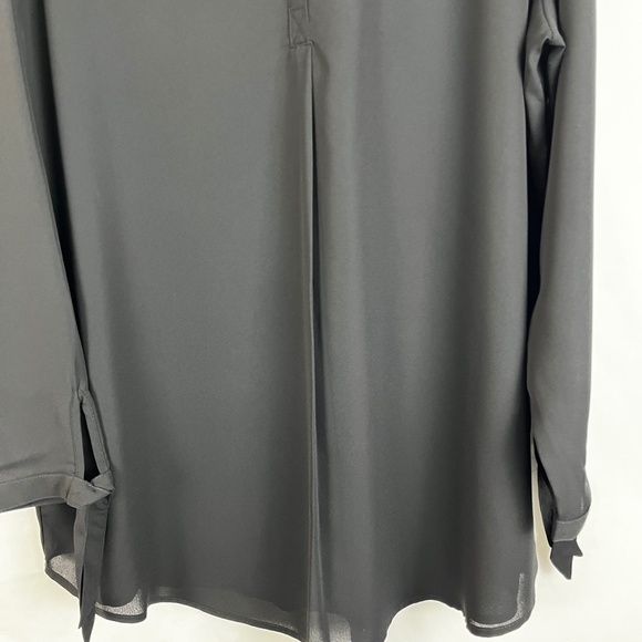Elle Chiffon Tunic Length Black Top Size XL - Picture 3 of 11